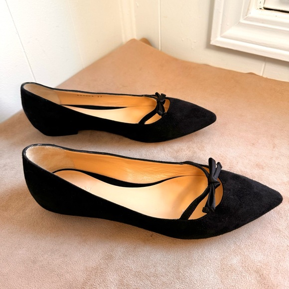 ❤️ Armani Collezioni Suede Silk Bow Flats Shoes 37 X5V004 6.5 7 Authentic Ballet - Picture 3 of 10
